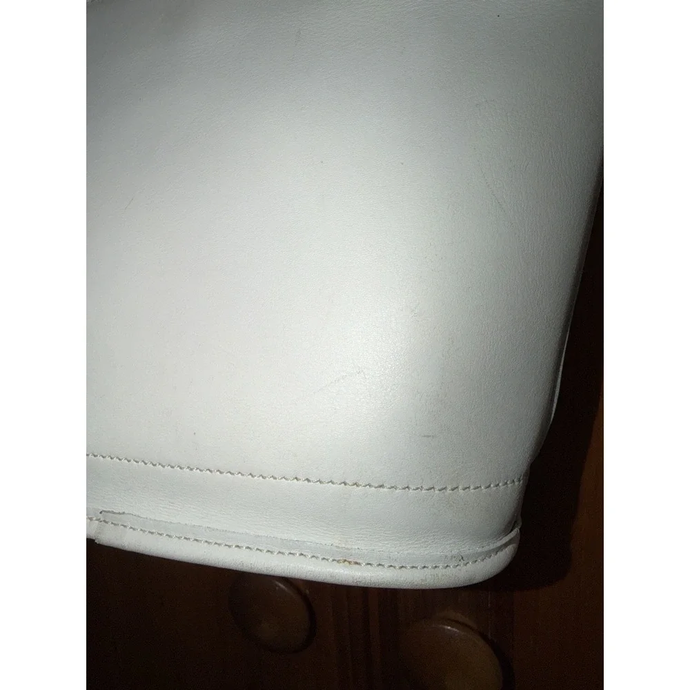 Coach 9301 Bleecker Basket Satchel White Leather Bag Vintage Purse Top Handle